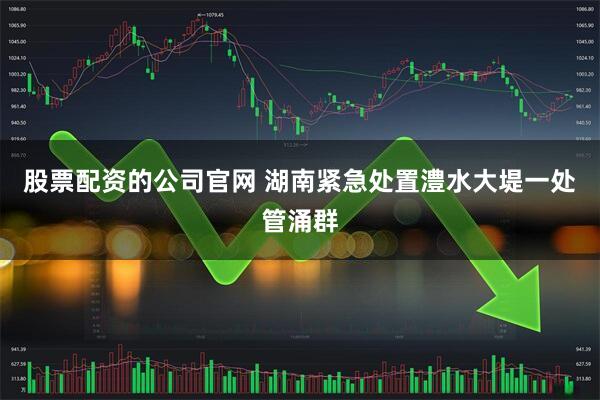 股票配资的公司官网 湖南紧急处置澧水大堤一处管涌群